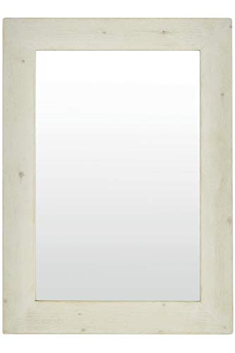Mirror Large Bathroom Rustic White Solid Wood Wall 3ft1 x 2ft3 (93cm x 68cm)