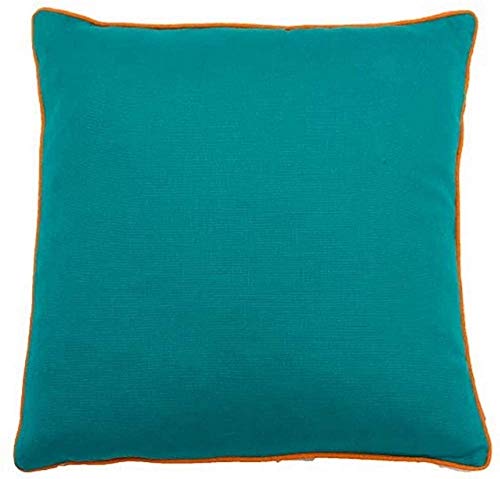 "Riva Paoletti Cushion Cover, Viscose, Turquoise/Orange, 45cm x 45cm (18"" x 18"" inches)"