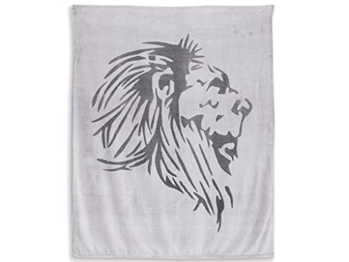 Soleil d'ocre Extra Soft Blanket 130 x 150 cm Lion Grey and Anthracite, Polyester, Big