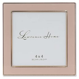 4x4 Gold Metal and Pink Enamel Picture Frame