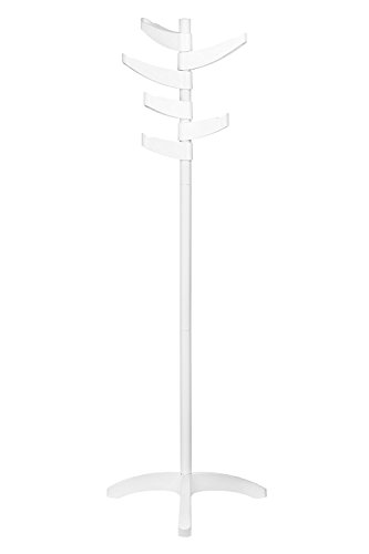 Premier Housewares White Steel ABS Coat Stand - 8 Rotating Hooks
