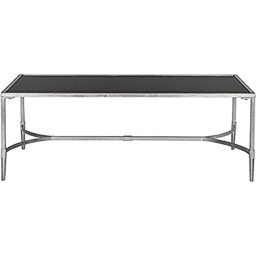 SAFAVIEH Modern Accent Table with Iron Legs, in Silver and Black, 66 X 127 X 45.72
