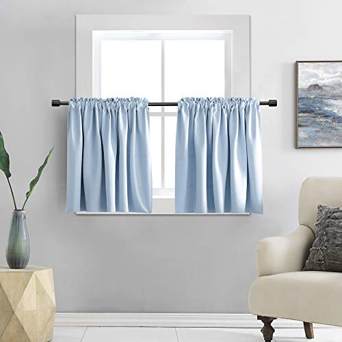 "DONREN Light Blue Small Curtains 24"" x 20"""