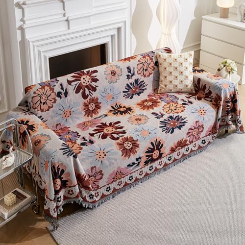 AIVIA Couch Cover Sheet Blanket, Oversized Covers for 3-4 Cushion High Backed Backrest Sofa, Extra Large Furniture Decoration Slipcovers, L Shape U-Shaped Sectional Protector for Cats Dogs Washable