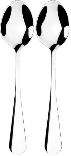 Tala Performance Stainless Steel Teaspoons, Rust and Stain Resistant, Non-Slip Grip, Dishwasher Safe with a Mirror Polish Finish, Contemporary Design Made to Traditional Standards (Pack of 2)