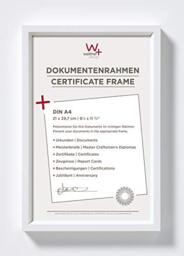 walther design Picture Frame White 21 x 29.7 cm (DIN A4) with PassepArtout, Steel Style Plastic Frame ES130W