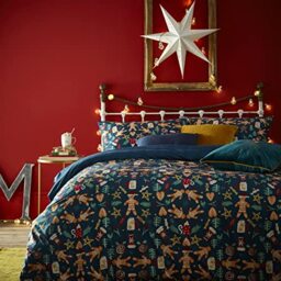 furn. Yuletide Treats Single Duvet Cover Set, Polyester, Navy