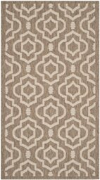 Safavieh Trellis Indoor/Outdoor Woven Rectangle Area Rug, Courtyard Collection, CY6926, in Brown / Bone, 79 X 152 cm for Garden, Patio or Any Outdoor Space