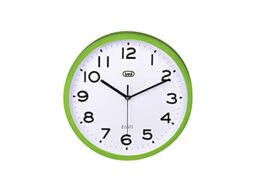 Trevi OM 3302 S Silent Wall Clock with SWEEP Movement, Diameter 30 cm, Modern and Essential Design, Ideal for Bedroom and Office, Operated with AA Battery, Green