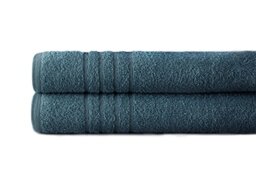 Amrapur Overseas Spa Collection 100% Cotton 2 pk Oversized Bath Sheet Taupe, Denim