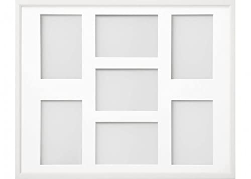 Frame Company Drayton Multi Aperture Photo Frame, White, 20x16 for 6x4 inch (x7)