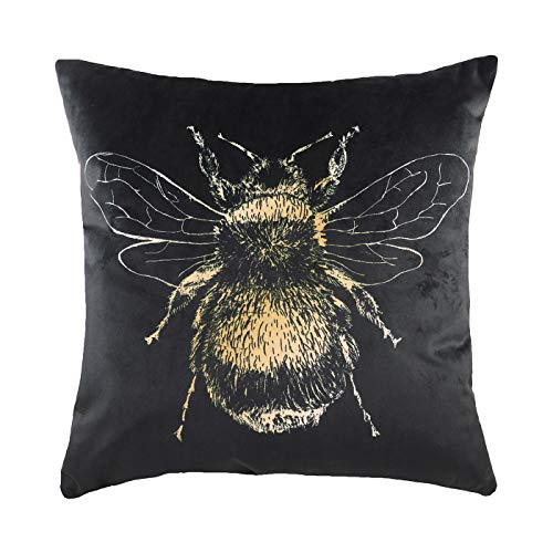 Evans Lichfield Gold Bee Cushion Cover, Black, 30 x 50 cm