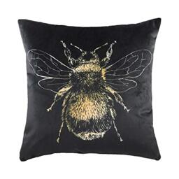 Evans Lichfield Gold Bee Cushion Cover, Black, 30 x 50 cm