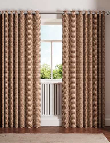 Ted Baker Palm Geo Blackout Lined Curtains Terracotta