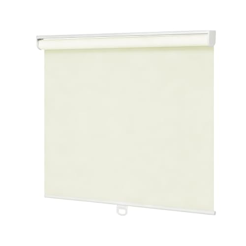 Changshade Cordless & Blackout Roller Shade, Room Darkening Rolled Up Shade, Fabric Window Blind, for Light Blocking/Sun Protection, 33 inches Wide, Beige ROL33BG72A
