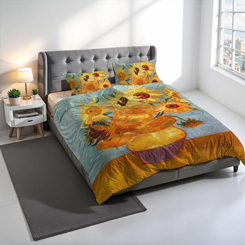 SD49 Digital Print Duvet Cover Set, 100% Cotton, Made in Italy, Double Bed Duvet Cover Set 250 x 200 cm+2 Pillowcases 50 x 80 cm
