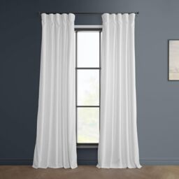 HPD Half Price Drapes Heritage Plush Velvet Curtains 108 Inches Long Room Darkening Curtains for Bedroom & Living Room 50W x 108L, (1 Panel), White