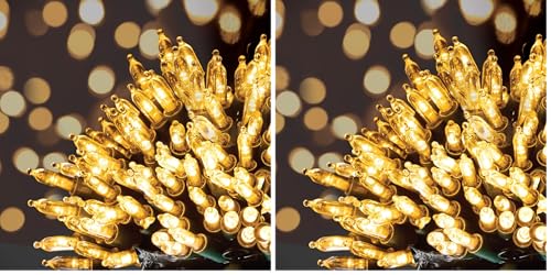 The Christmas Workshop 75220 100 Warm White Christmas Tree Lights/Static Decorative LED Fairy Lights / 12.9m Length/Indoor & Outdoor Christmas Decorations (Pack of 2)