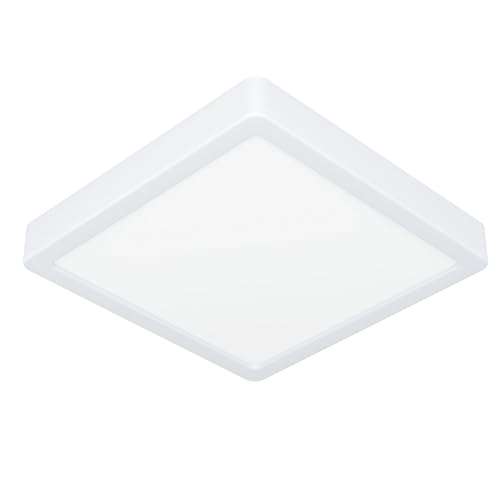 Eglo LED Ceiling Light Fixture Fueva 5, 21 cm, dimmable Lighting, Flush Mount lamp, White Metal, 2000 lumens, Warm White