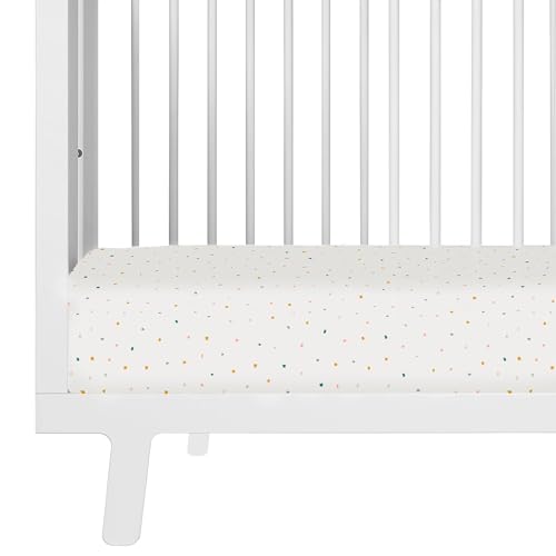Makemake Organics Organic Crib Sheet GOTS Certified Organic Cotton Crib Sheet Fitted & Pillowcase Buttery Soft Breathable Natural Dyes Baby Toddler Bed Sheet Set (Dotty)