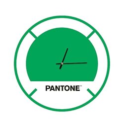 Pantone by Homemania Homemania Drive in Round Wall Clock for Living Room, Kitchen, Office-Green, White, Black Metal, 40 x 0.15 x 40 cm, Dimension du Produit: L40xP0,15xA40 cm, 1 kg