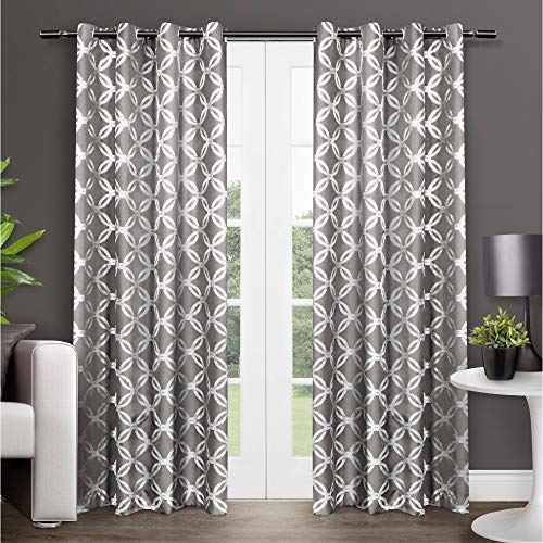 Exclusive Home Curtains Modo Grommet Top Panel Pair, Black Pearl, 54x84, 2 Piece