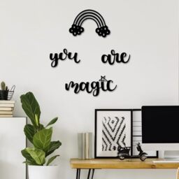 Stylish Black Decorative Metal Wall Accessory Set (4 Pieces), 100% Metal, 1.5 mm Thick, Perfect for Home Decor & Modern Interiors, Lightweight and Durable