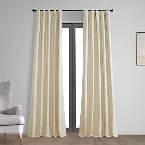 "HPD Half Price Drapes Vintage Blackout Curtains for Bedroom & Living Room, Polyester Blend, Natural Light Beige, 50"" W x 108"" L (Pack of 1)"