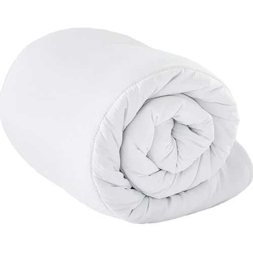 RIVA Home Anti Allergy 4.5 Tog Quilt Duvet Cover (White - Toddler/Junior) - Lightweight Hollowfibre Summer Weight Allergy Friendly Machine Washable Super King Size