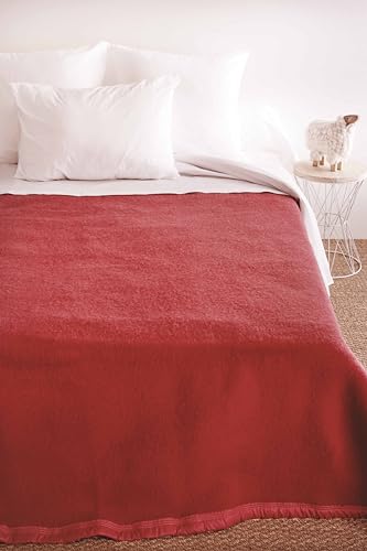 Woolmark Volta Wool Blanket, 180 cm x 240 cm, Rosewood
