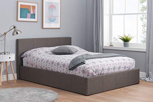 Birlea Berlin Ottoman Storage Bed, Fabric, Grey, Small Double, 205 x 132 x 84 cm