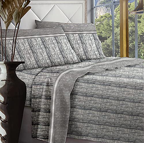 JENNY SESAL Matrix Printed Complete Bed Set - Single, Double, King (Grey, Double)