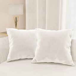 PETTI Artigiani Italiani - Velvet, Cushion for Bedroom, Sofa and Living Room, Pillow Case, Milk White 2 Pieces – 145 x 40 cm