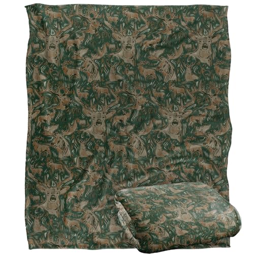 Jq Licensing - Jl-Jp Big Game Deer Moose Hunting Pattern 2 Silky Touch Super Soft Throw Blanket 152 X 127 Cm