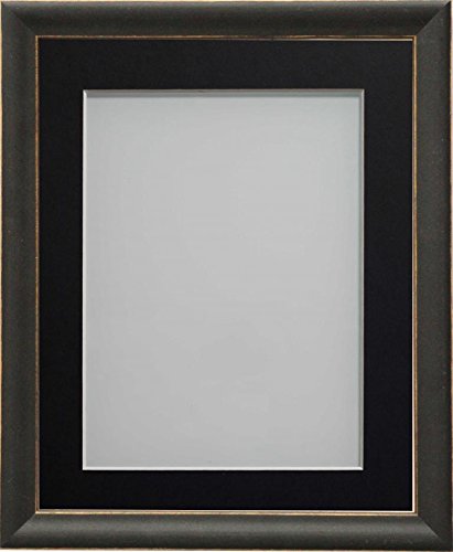 Frame Company Darcy Black Picture Photo Frames with Black Mount, A4 for A5 *Choice of Colours* Fitted with Real Glass