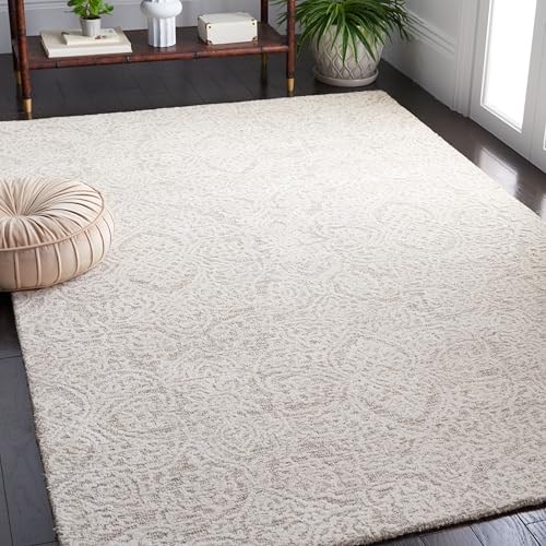 Safavieh Geometric Rug for Living Room, Dining Room, Bedroom - Metro Collection, Short Pile, in Ivory, 160 x 230 cm