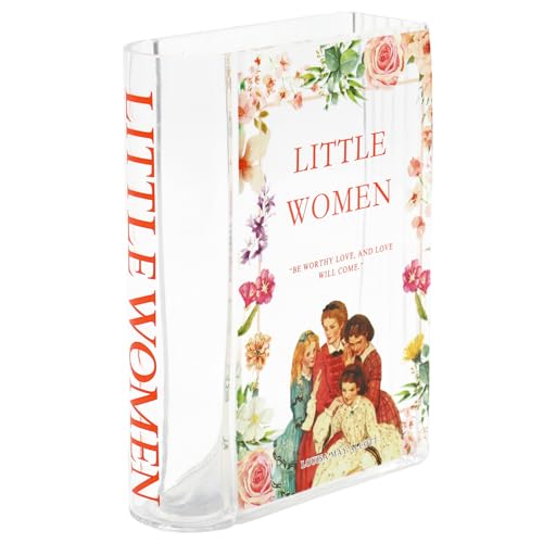 PORPAN Book Vase for Flowers, Glass Book Vase, Book Flower Vase, Bright Book Vases, Book Shaped Vases, A Book About Flowers Vases for Bedroom, Living Room, Office, Bookshelf (Women)