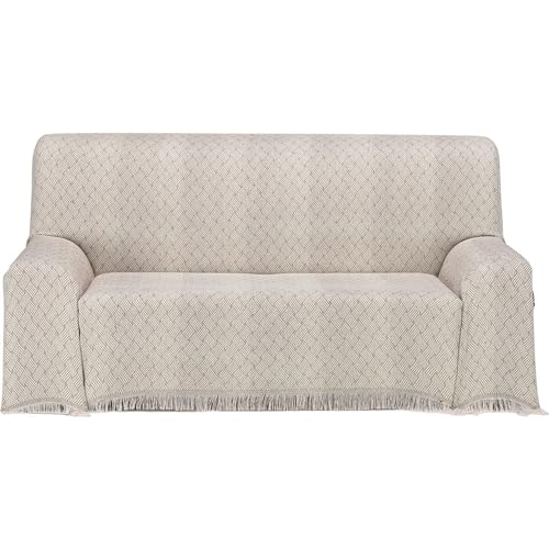 ECOMMERC3 - Multipurpose Bedspread Size 300 x 260 cm for Sofa or Bed ??? Multi-purpose Foulard Extra Soft Touch Brown