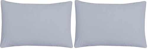Sleepdown Pillow cases 100% Pure Cotton Pack of Two Housewife Luxury Soft Cosy Pillow Cover Set - Grey - 48 x 74 cm, (5056557501090) (Pack of 2)