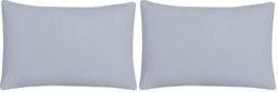 Sleepdown Pillow cases 100% Pure Cotton Pack of Two Housewife Luxury Soft Cosy Pillow Cover Set - Grey - 48 x 74 cm, (5056557501090) (Pack of 2)