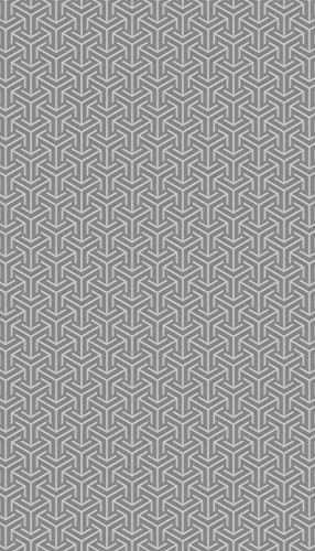 AG Design Geometric Ornament on Grey Curtains for Living Room, Kitchen, Bedroom, Garden Shed, 140 x 245 cm, 1 Piece, FCP L 6594