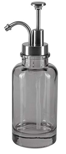 Spirella Yoko Collection Liquid Soap Dispenser Diameter 7 x 21.5 cm 0.3 L Glass, Grey, 0.3 L
