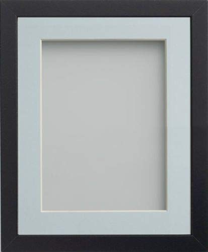 Frame Company Allington Black Photo Frame with Light Blue Mount, 12x12 for 8x8 inch, fitted with perspex
