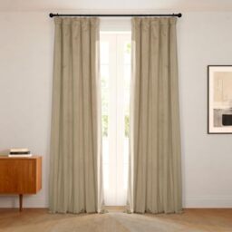 HPD Half Price Drapes Heritage Plush Velvet Curtains 96 Inches Long Room Darkening Curtains for Bedroom & Living Room 50W x 96L, (1 Panel), Museum Taupe
