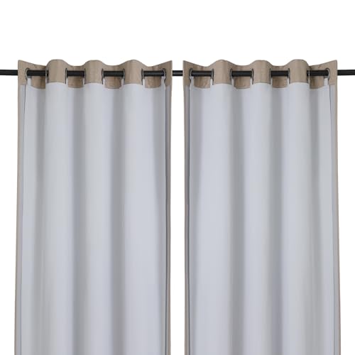 Chyhomenyc 100% Light Blackout Curtain Liners with 18 Rings, Window Curtain Liner for 54 Inch Curtains, Each 50Wx50L, 2 Liners Per Set with 18 Pieces Rings