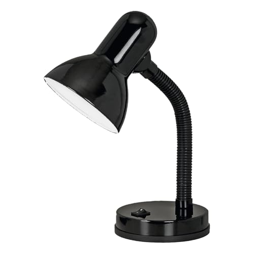 Eglo Basic Table lamp, Steel and Black Plastic Bedside Light