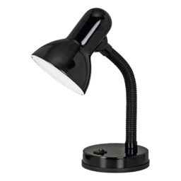 Eglo Basic Table lamp, Steel and Black Plastic Bedside Light