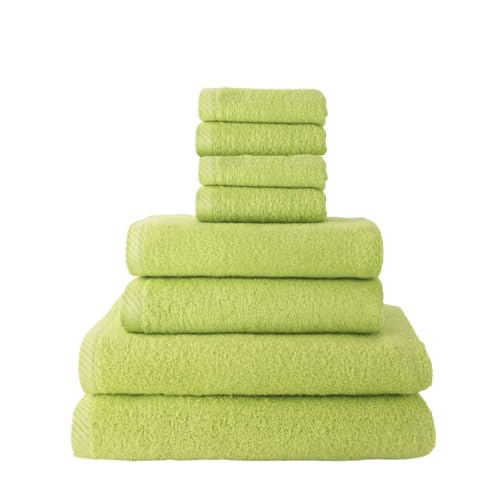 Top Towel Set of 8 Bath Towels - 2 x Shower Towels, 2 x Hands/Washbasin and 4 x Face or Bidet - 100% Soft Cotton 400 g/m² - Ideal for Modern and Stylish Bathroom