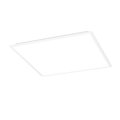 Eglo LED Panel Moradillo, Flat Ceiling lamp, Office Light Fixture, Flush Mount Kitchen Lighting, White Metal, Warm, Neutral, Cool White, 60 x 60 cm