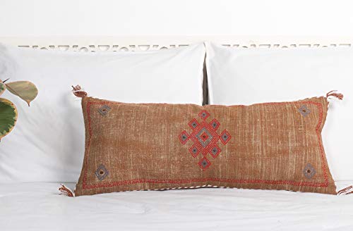 Labhanshi Hand-Woven Cotton Lumbar Pillow Cover, 12x28